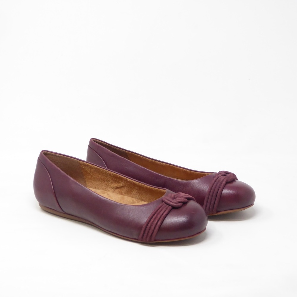 SoftWalk Sonoma Womens Flats Burgundy Leather Knot Detail Comfort Shoes 7 W